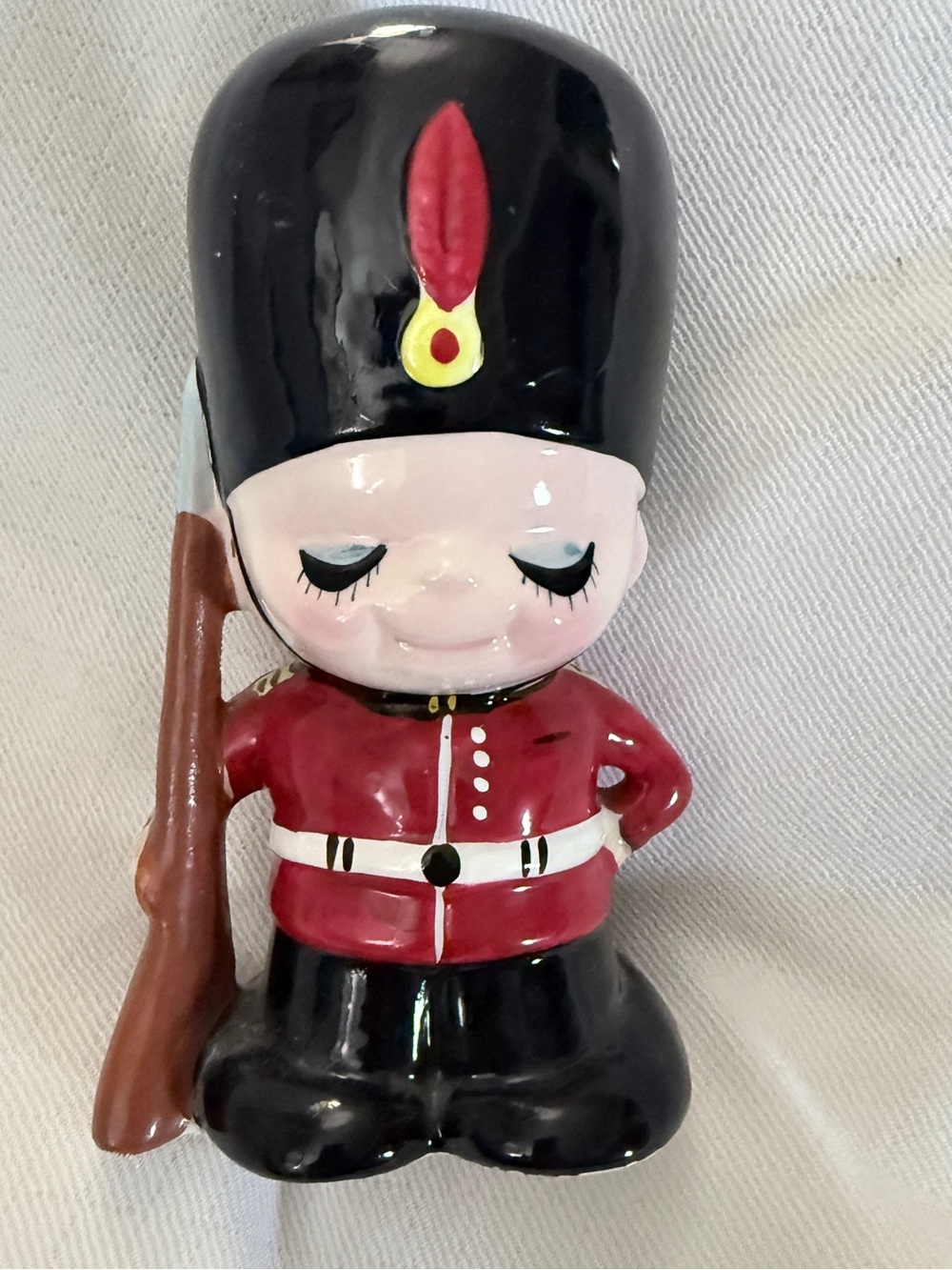 Vintage Ceramic Royal Guard Coin Bank Mid Century N.C. Cameron Toronto Korea